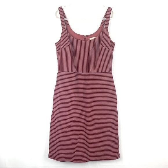 LOFT Dresses & Skirts - loft pink striped pocketed jumper dress 0